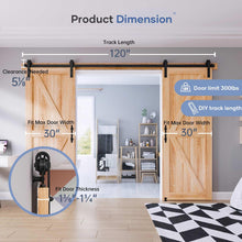 Load image into Gallery viewer, EaseLife Sliding Barn Door Hardware Track Kit with 12&#39;&#39; Handle &amp; Floor Guide