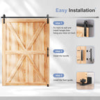 EaseLife Sliding Barn Door Hardware Track Kit with 12'' Handle & Floor Guide