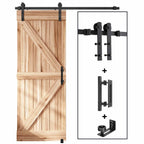Sliding Barn Door Track and Handle Hardware Kit,Heavy Duty,Straight Pulley,Slide Smoothly Quietly,Easy Install