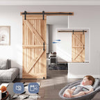 Sliding Barn Door Track and Handle Hardware Kit,Heavy Duty,Straight Pulley,Slide Smoothly Quietly,Easy Install