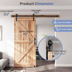 Sliding Barn Door Track and Handle Hardware Kit,Heavy Duty,Straight Pulley,Slide Smoothly Quietly,Easy Install