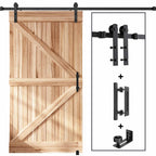 Sliding Barn Door Track and Handle Hardware Kit,Heavy Duty,Straight Pulley,Slide Smoothly Quietly,Easy Install
