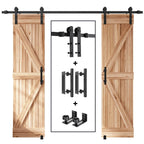 Sliding Barn Door Track and Handle Hardware Kit,Heavy Duty,Straight Pulley,Slide Smoothly Quietly,Easy Install