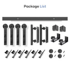Sliding Barn Door Track and Handle Hardware Kit,Heavy Duty,Straight Pulley,Slide Smoothly Quietly,Easy Install