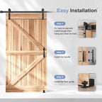 Sliding Barn Door Track and Handle Hardware Kit,Heavy Duty,Straight Pulley,Slide Smoothly Quietly,Easy Install