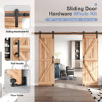 Sliding Barn Door Track and Handle Hardware Kit,Heavy Duty,Straight Pulley,Slide Smoothly Quietly,Easy Install