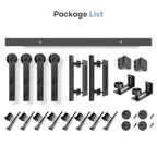 Sliding Barn Door Track and Handle Hardware Kit,Heavy Duty,Straight Pulley,Slide Smoothly Quietly,Easy Install