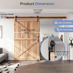 Sliding Barn Door Track and Handle Hardware Kit,Heavy Duty,Straight Pulley,Slide Smoothly Quietly,Easy Install