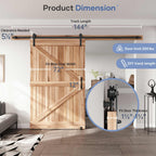 Sliding Barn Door Track and Handle Hardware Kit,Heavy Duty,Straight Pulley,Slide Smoothly Quietly,Easy Install