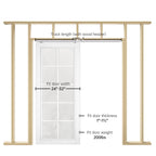 EaseLife Sliding Pocket Door Hardware Kit,Commercial Grade,Aluminum Box Rail Kit for Single Door,Slide Smoothly Quietly,Easy Install,No Door