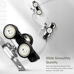 EaseLife Sliding Pocket Door Hardware Kit,Commercial Grade,Aluminum Box Rail Kit for Single Door,Slide Smoothly Quietly,Easy Install,No Door