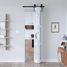 Load image into Gallery viewer, EaseLife 30&quot;x84&quot; Bifold Frosted Glass Barn Door – Modern Double Panel with Hardware Kit, Space-Saving Folding Design for Interior Use