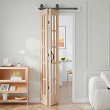 Load image into Gallery viewer, Easelife 42in x 84in(Double 21x84inch) Bifold French Glass Door,Sliding Folding Barn Doors with 3.8FT Hardware Track kit Included,Preassembled,Easy Install
