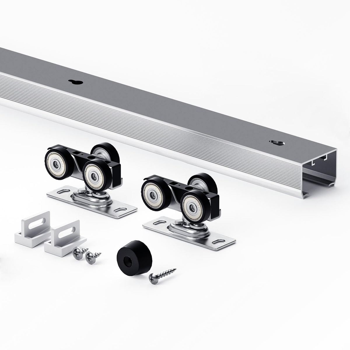 EaseLife Sliding Pocket Door Hardware Kit,Commercial Grade,Aluminum Box Rail Kit for Single Door,Slide Smoothly Quietly,Easy Install,No Door