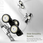 EaseLife Sliding Pocket Door Hardware Kit,Commercial Grade,Aluminum Box Rail Kit for Single Door,Slide Smoothly Quietly,Easy Install,No Door