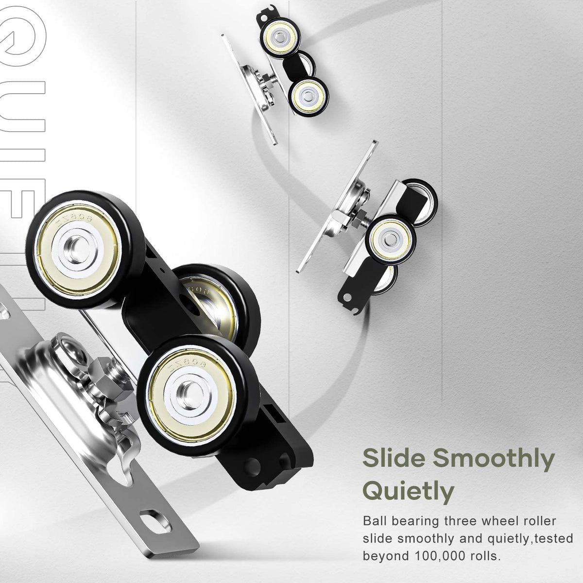 EaseLife Sliding Pocket Door Hardware Kit,Commercial Grade,Aluminum Box Rail Kit for Single Door,Slide Smoothly Quietly,Easy Install,No Door