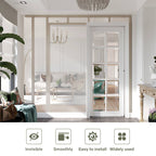 EaseLife Sliding Pocket Door Hardware Kit,Commercial Grade,Aluminum Box Rail Kit for Single Door,Slide Smoothly Quietly,Easy Install,No Door