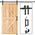 EaseLife Sliding Barn Door Hardware Track Kit with 12'' Handle & Floor Guide