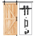 EaseLife Sliding Barn Door Hardware Track Kit with 12'' Handle & Floor Guide