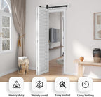 Bi-fold Sliding Barn Door Hardware,Top Mount Installation,Heavy Duty Roller,Smoothly and Quietly,Black(Door Not Included)