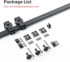 Bi-fold Sliding Barn Door Hardware,Top Mount Installation,Heavy Duty Roller,Smoothly and Quietly,Black(Door Not Included)