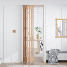 Load image into Gallery viewer, EaseLife Bifold Closet Door,for 36in x 80in (Double 18x80) Opening,French Glass Barn Doors with 3FT Concealed Bi-Fold Sliding Hardware Kit Included,Preassembled Door,Easy Install,DIY staining