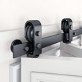 Bi-fold Sliding Barn Door Hardware,Top Mount Installation,Heavy Duty Roller,Smoothly and Quietly,Black(Door Not Included)