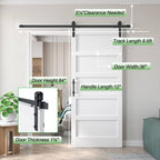 White Barn Door with Sliding Door Hardware Kit Included & Handle,Solid PVC Surface,DIY Assembly,5-Panel