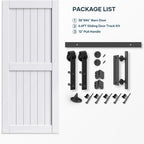 EaseLife Sliding Barn Door with Barn Door Hardware Track Kit Included,Solid LVL Wood Slab Covered with Water-Proof & Scratch-Resistant PVC Surface,DIY Assembly,Easy Install,White, H-Frame