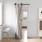Bifold Sliding Barn Door Hardware Track Kit,Side Mounted Black Roller,Smoothly and Quietly,Assembly Easy (Door Not Included)