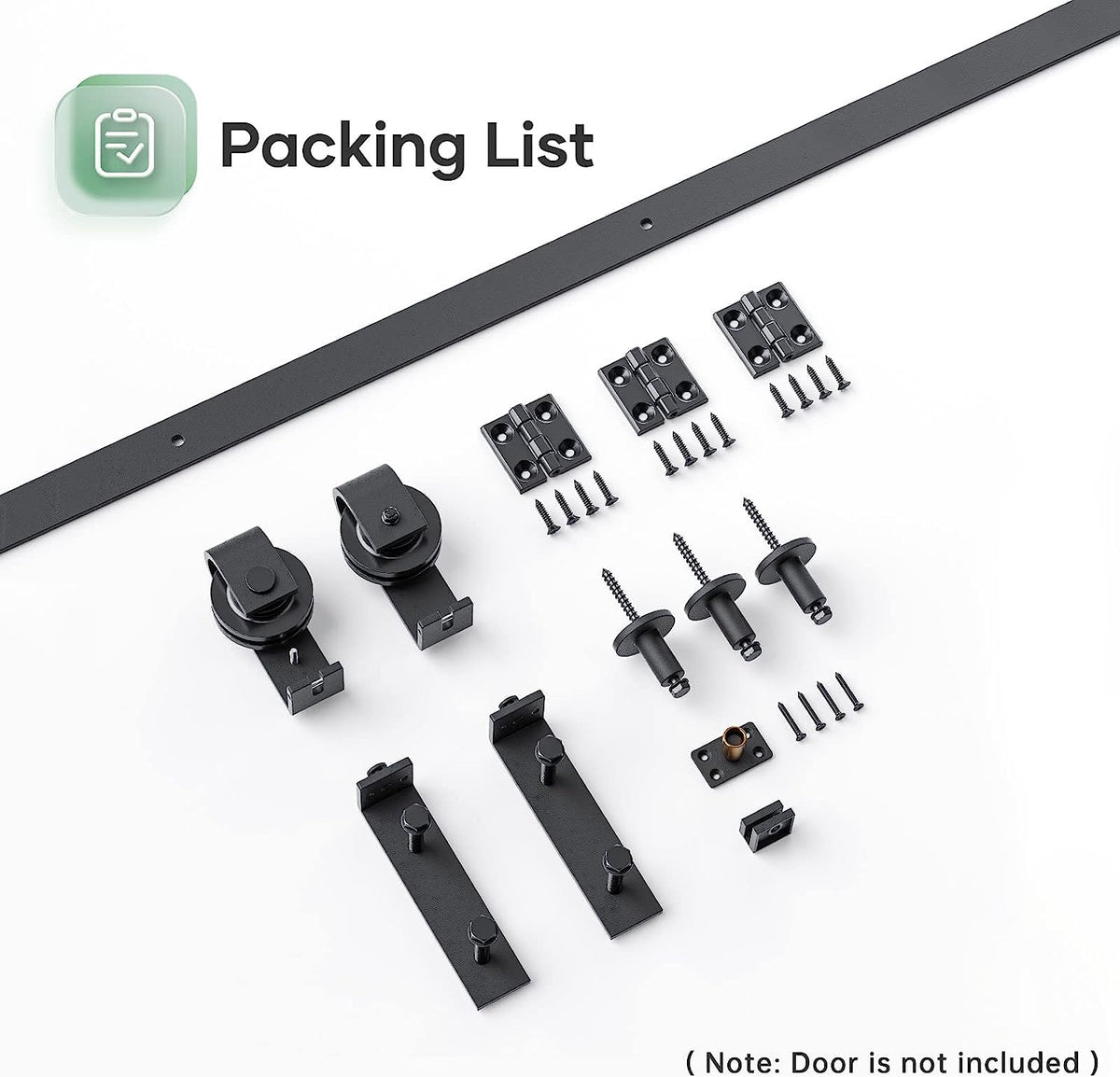 Bifold Sliding Barn Door Hardware Track Kit,Side Mounted Black Roller,Smoothly and Quietly,Assembly Easy (Door Not Included)