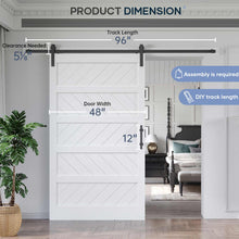 Load image into Gallery viewer, White Barn Door with Sliding Door Hardware Track Kit Included,Solid MDF Wood Slab Covered with Water-Proof &amp; Scratch-Resistant PVC Surface,DIY Assembly,Easy Install,5-Panel