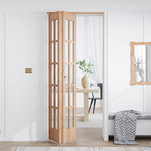 Load image into Gallery viewer, EaseLife Bifold Closet Door,for 36in x 80in (Double 18x80) Opening,French Glass Barn Doors with 3FT Concealed Bi-Fold Sliding Hardware Kit Included,Preassembled Door,Easy Install,DIY staining