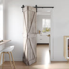 Bifold Sliding Barn Door Hardware Track Kit,Side Mounted Black Roller,Smoothly and Quietly,Assembly Easy (Door Not Included)