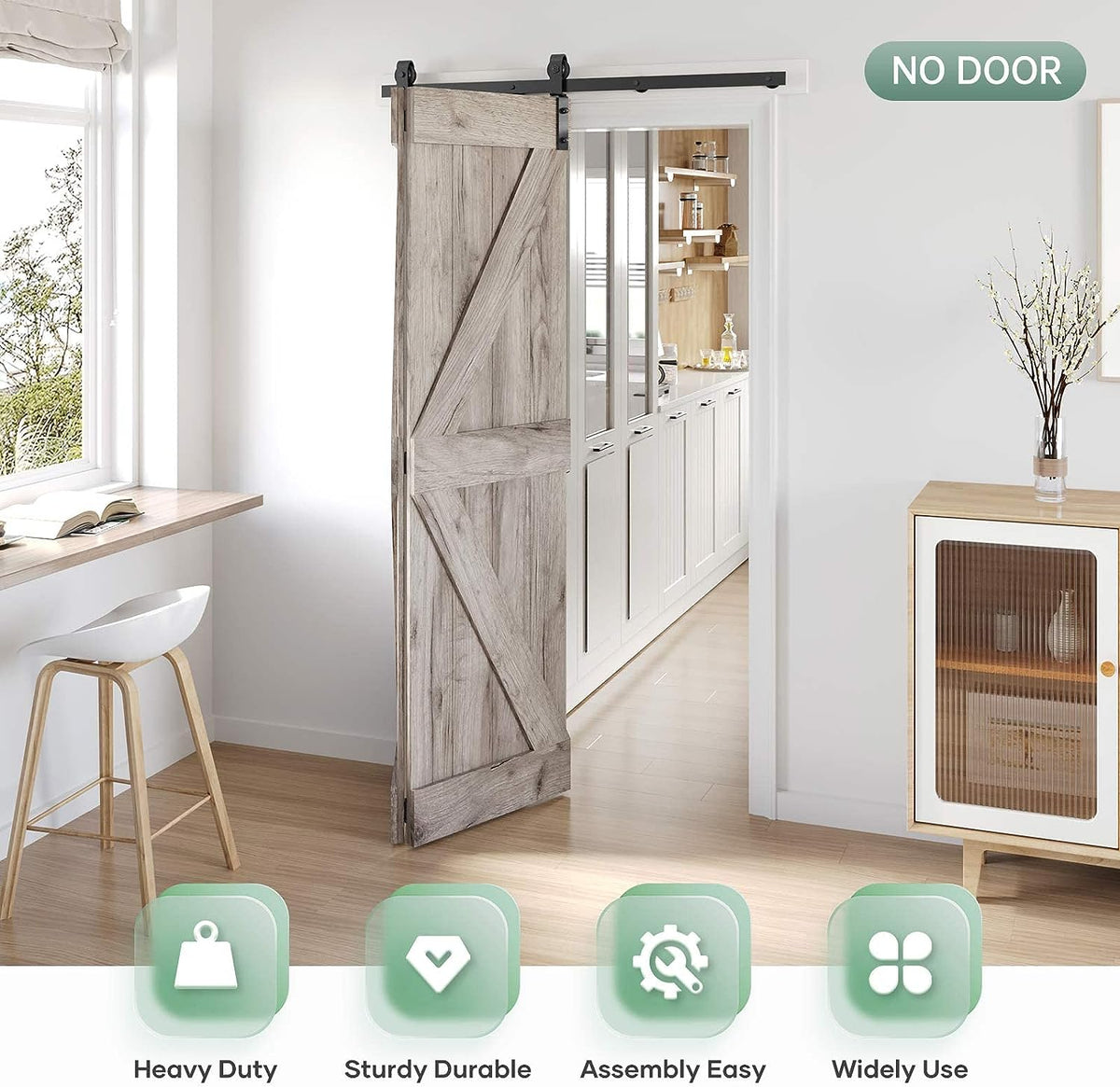 Bifold Sliding Barn Door Hardware Track Kit,Side Mounted Black Roller,Smoothly and Quietly,Assembly Easy (Door Not Included)