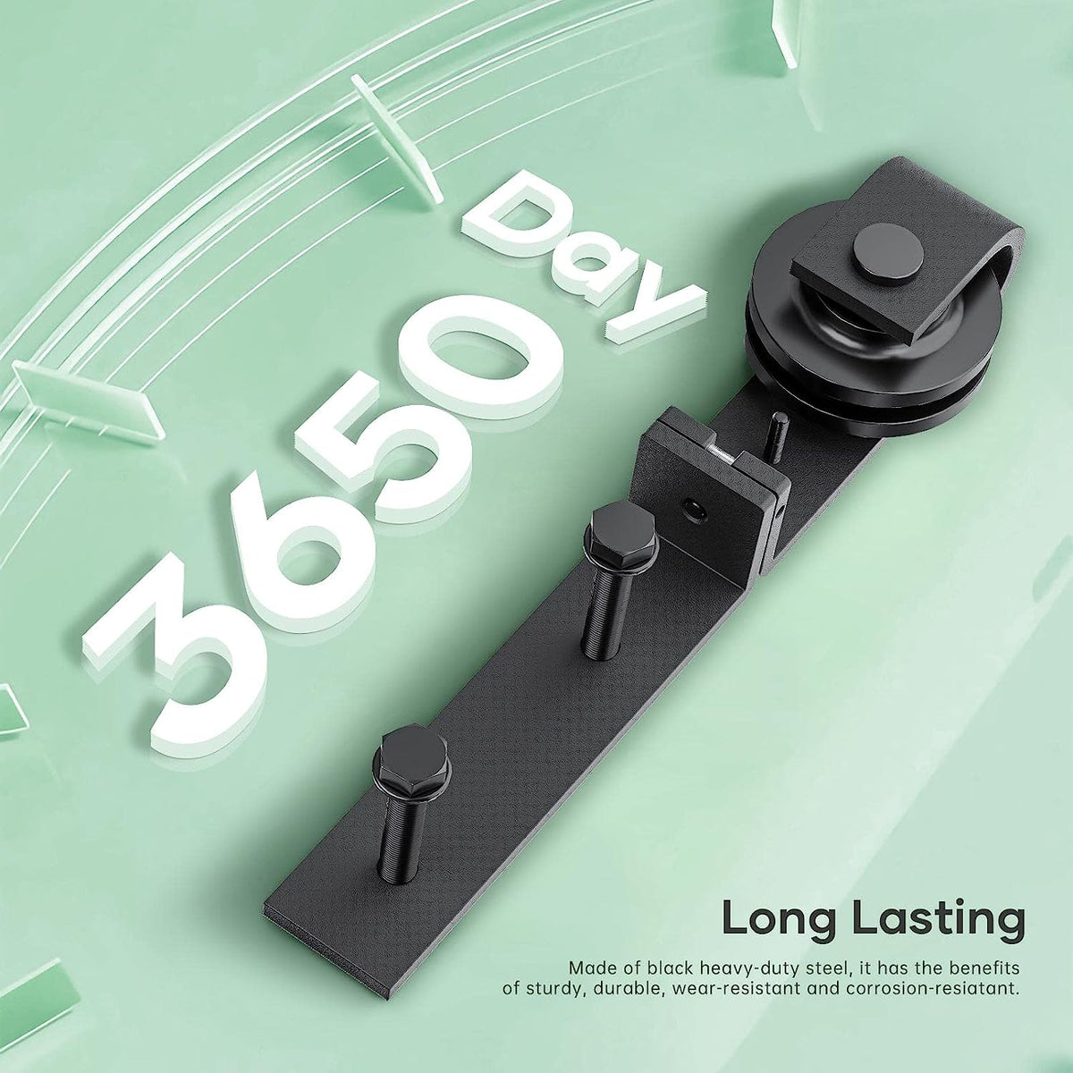Bifold Sliding Barn Door Hardware Track Kit,Side Mounted Black Roller,Smoothly and Quietly,Assembly Easy (Door Not Included)