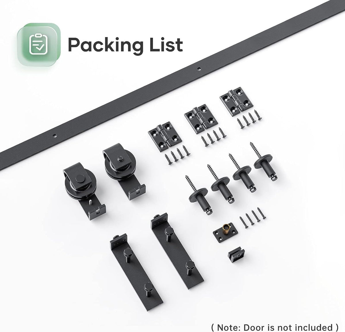 Bifold Sliding Barn Door Hardware Track Kit,Side Mounted Black Roller,Smoothly and Quietly,Assembly Easy (Door Not Included)
