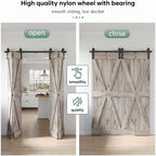 Bifold Sliding Barn Door Hardware Track Kit,Side Mounted Black Roller,Smoothly and Quietly,Assembly Easy (Door Not Included)