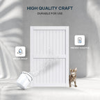 EaseLife Sliding Barn Door with Barn Door Hardware Track Kit Included,Solid LVL Wood Slab Covered with Water-Proof & Scratch-Resistant PVC Surface,DIY Assembly,Easy Install,White, H-Frame