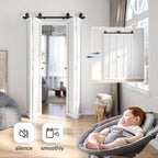 Bi-fold Sliding Barn Door Hardware,Top Mount Installation,Heavy Duty Roller,Smoothly and Quietly,Black(Door Not Included)
