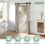 Bifold Sliding Barn Door Hardware Track Kit,Side Mounted Black Roller,Smoothly and Quietly,Assembly Easy (Door Not Included)