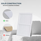 EaseLife Sliding Barn Door with Barn Door Hardware Track Kit Included,Solid LVL Wood Slab Covered with Water-Proof & Scratch-Resistant PVC Surface,DIY Assembly,Easy Install,White, H-Frame