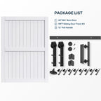 EaseLife Sliding Barn Door with Barn Door Hardware Track Kit Included,Solid LVL Wood Slab Covered with Water-Proof & Scratch-Resistant PVC Surface,DIY Assembly,Easy Install,White, H-Frame