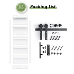 White Barn Door with Sliding Door Hardware Kit Included & Handle,Solid PVC Surface,DIY Assembly,5-Panel