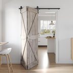 Bifold Sliding Barn Door Hardware Track Kit,Side Mounted Black Roller,Smoothly and Quietly,Assembly Easy (Door Not Included)