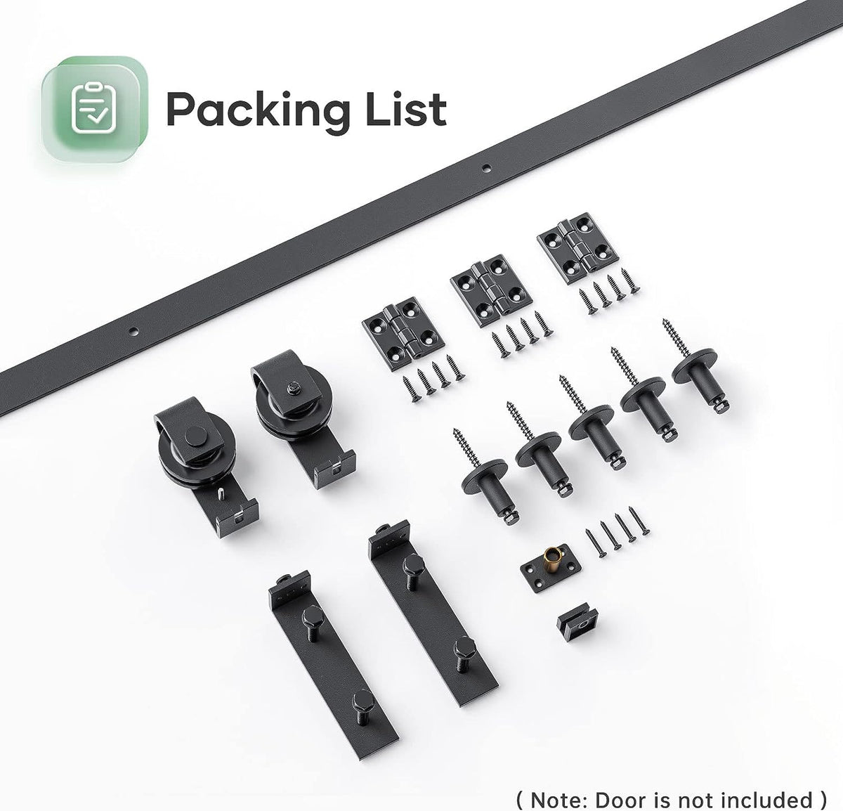 Bifold Sliding Barn Door Hardware Track Kit,Side Mounted Black Roller,Smoothly and Quietly,Assembly Easy (Door Not Included)