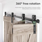 Bifold Sliding Barn Door Hardware Track Kit,Side Mounted Black Roller,Smoothly and Quietly,Assembly Easy (Door Not Included)