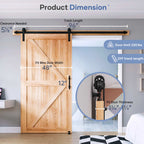 EaseLife Sliding Barn Door Hardware Track Kit with 12'' Handle & Floor Guide