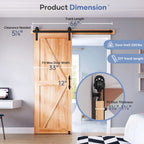 EaseLife Sliding Barn Door Hardware Track Kit with 12'' Handle & Floor Guide