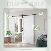 Load image into Gallery viewer, White Barn Door with Sliding Door Hardware Kit Included &amp; Handle,Solid PVC Surface,DIY Assembly,5-Panel